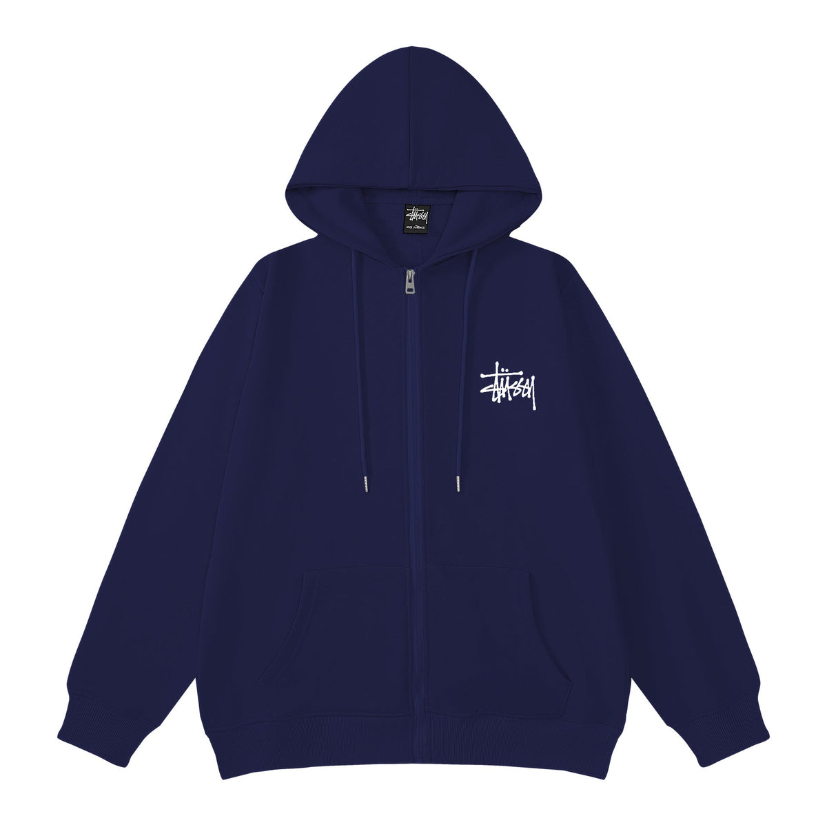 Stussy Hoodie Embroidered Fleece Fashion Cardigan Zip Hoodie